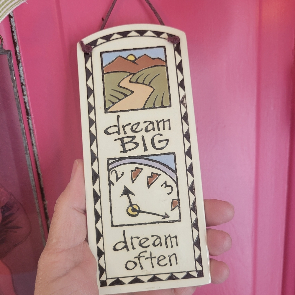 Dream Big Inspirational Ceramic Plaque ~ Spooner Creek Designs ~ USA Made ~ GUC